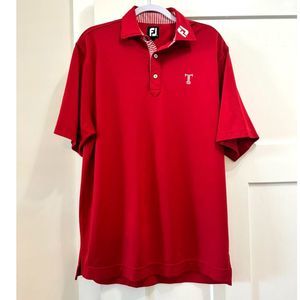 FootJoy Solid Stretch Pique with FJ Logo on Collar Bright Red Size Medium